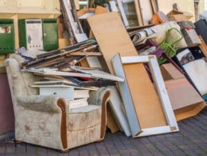 Abandoned waste on a street