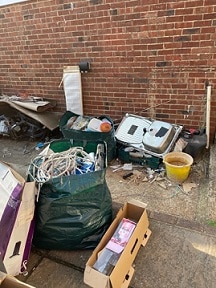 A pile of commercial waste
